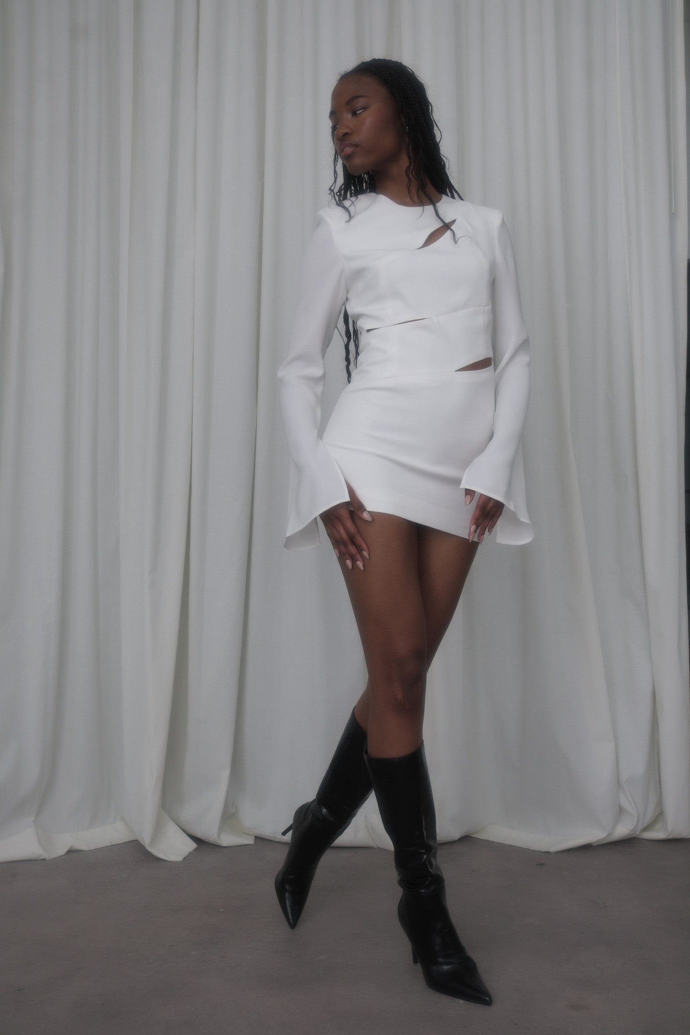 ILA BLAZE Long Sleeved Mini Dress With 4 Slit Openings