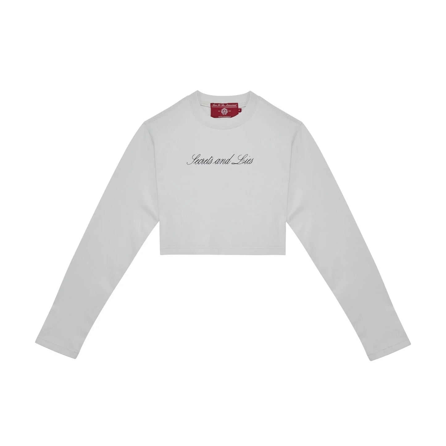 SOON TO BE ANNOUNCED Secrets and Lies L/S Crop T-Shirt Nimbus Cloud