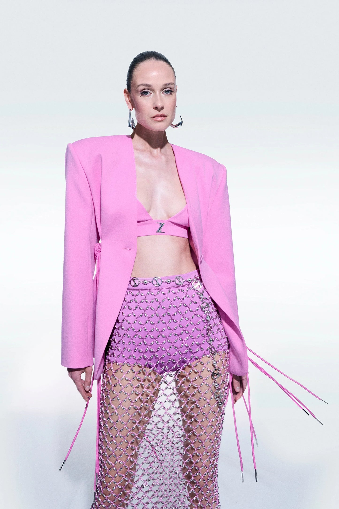 Zeynep Tosun Cannes Midi Skirt Pink