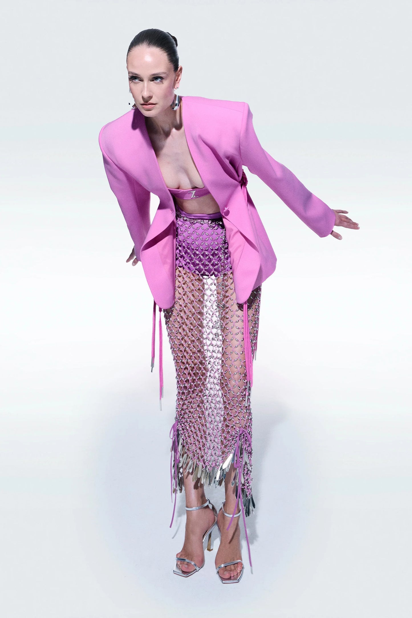 Zeynep Tosun Cannes Midi Skirt Pink