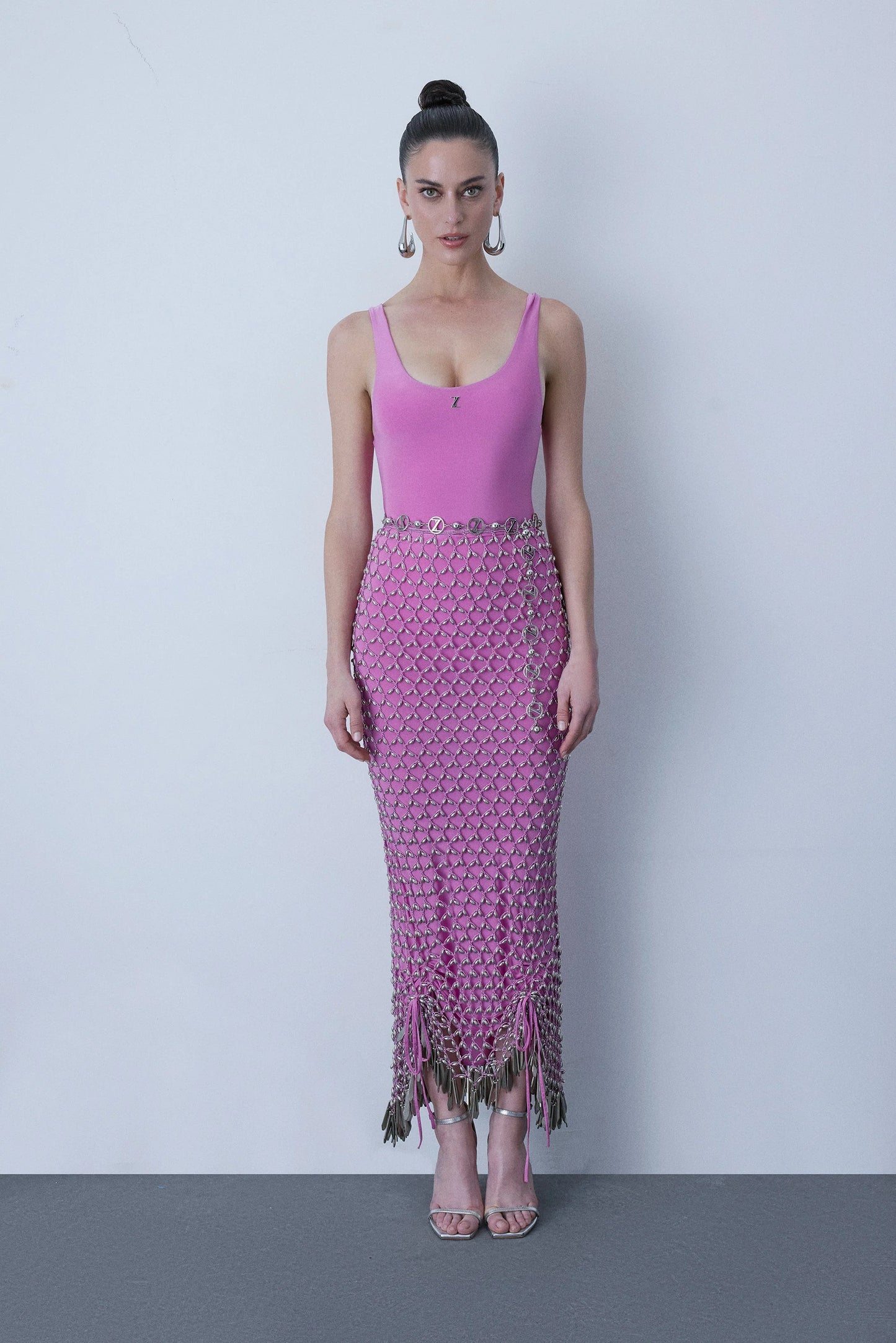 Zeynep Tosun Cannes Midi Skirt Pink