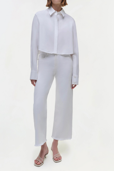 Simkhai Renata Cropped Shirt White