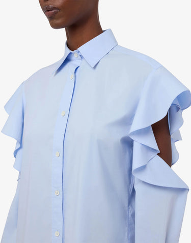 Moschino Cotton Stretch Poplin Blouse Multi Light Blue