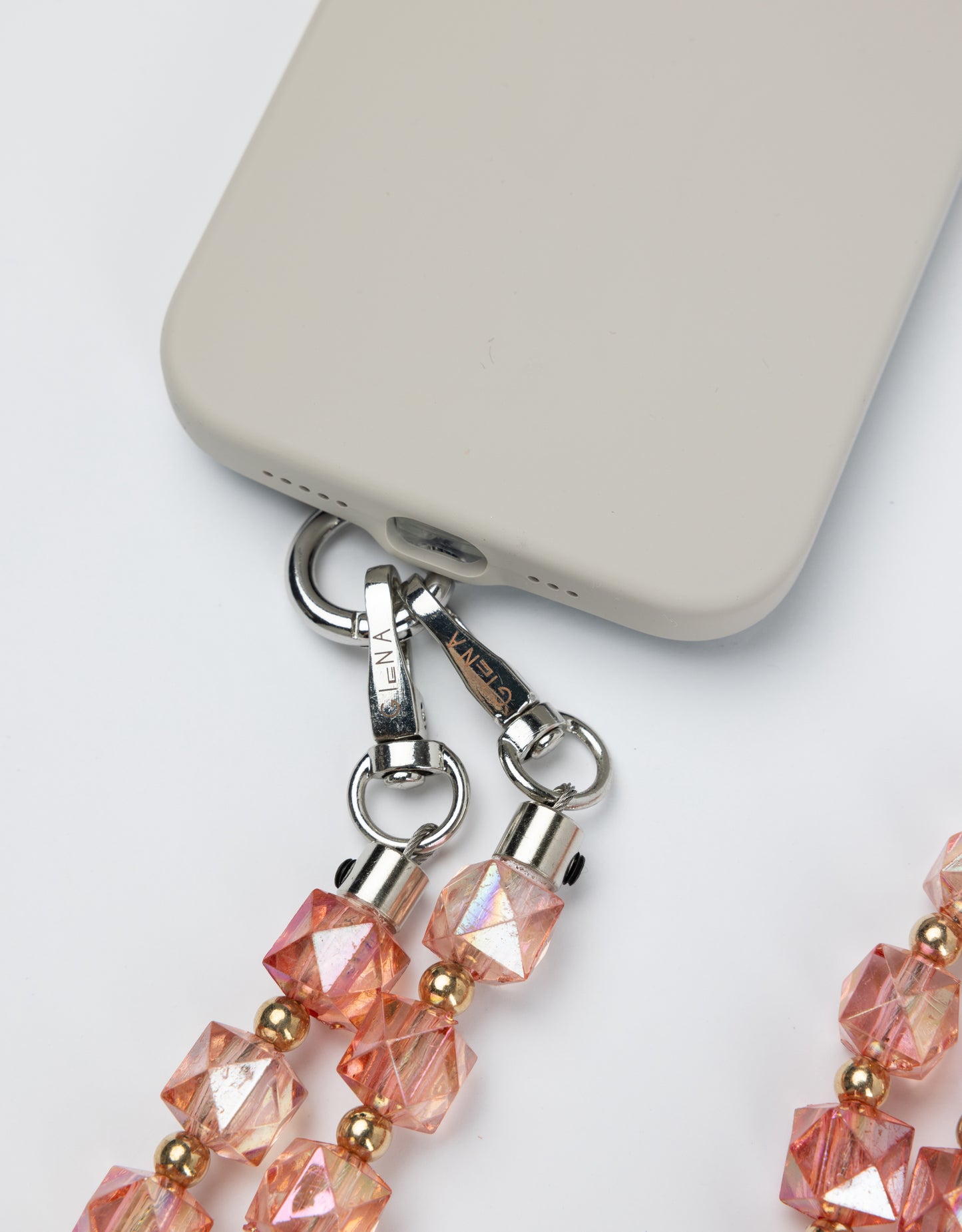Bright Red and Pink Phone strap