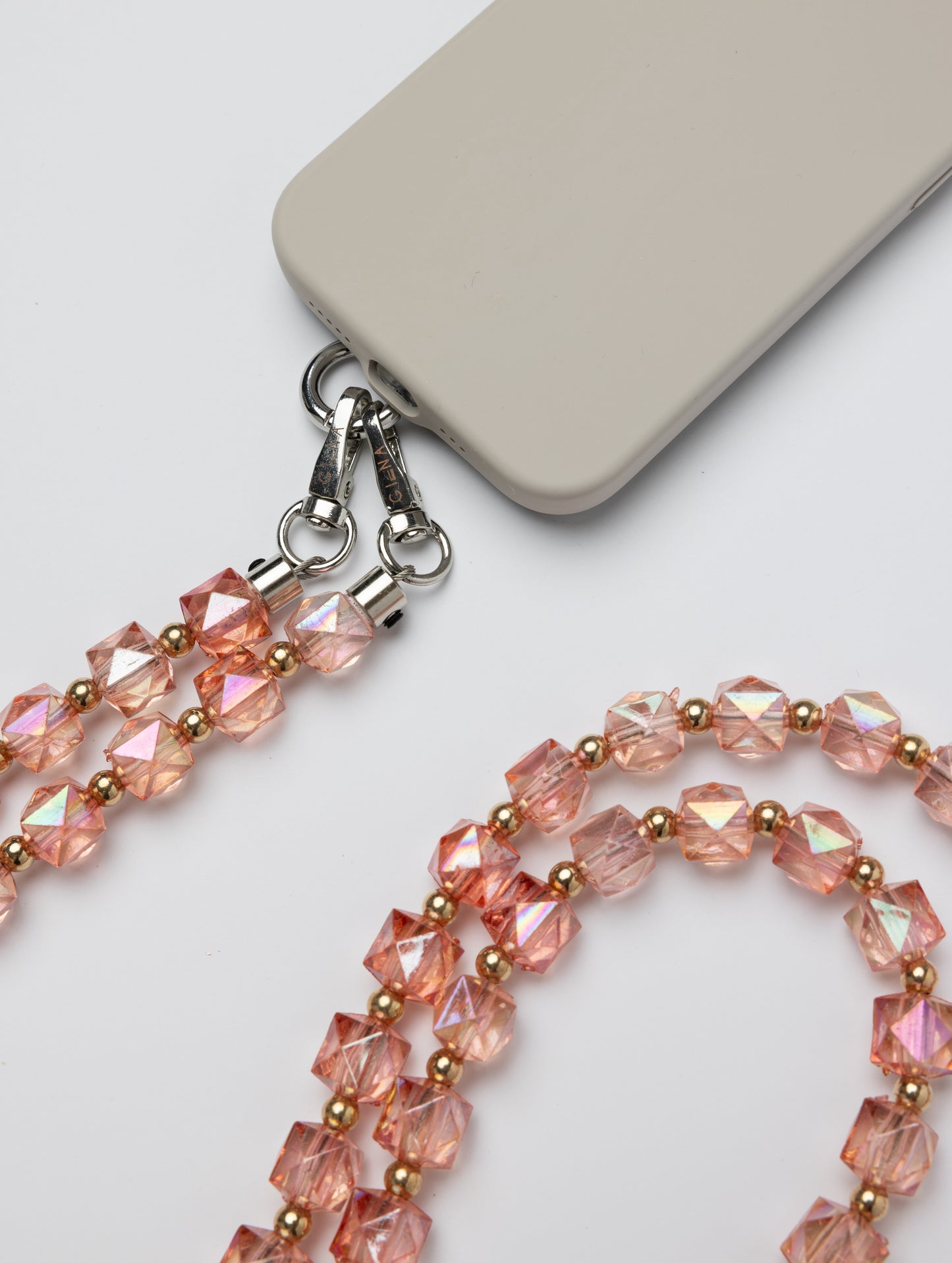 Bright Red and Pink Phone strap