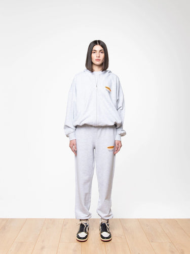 SOON TO BE ANNOUNCED Essentials Logo Zip Hoodie Grey Melange