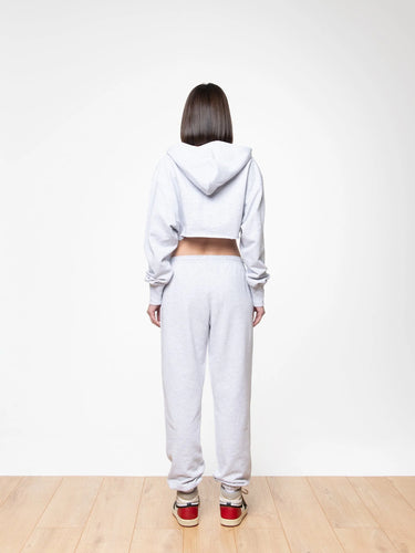 SOON TO BE ANNOUNCED Essentials Crop Hoodie Grey Melange
