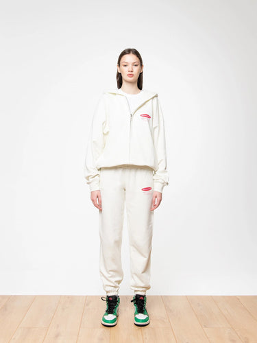 SOON TO BE ANNOUNCED Essentials Logo Zip Hoodie White Asparagus