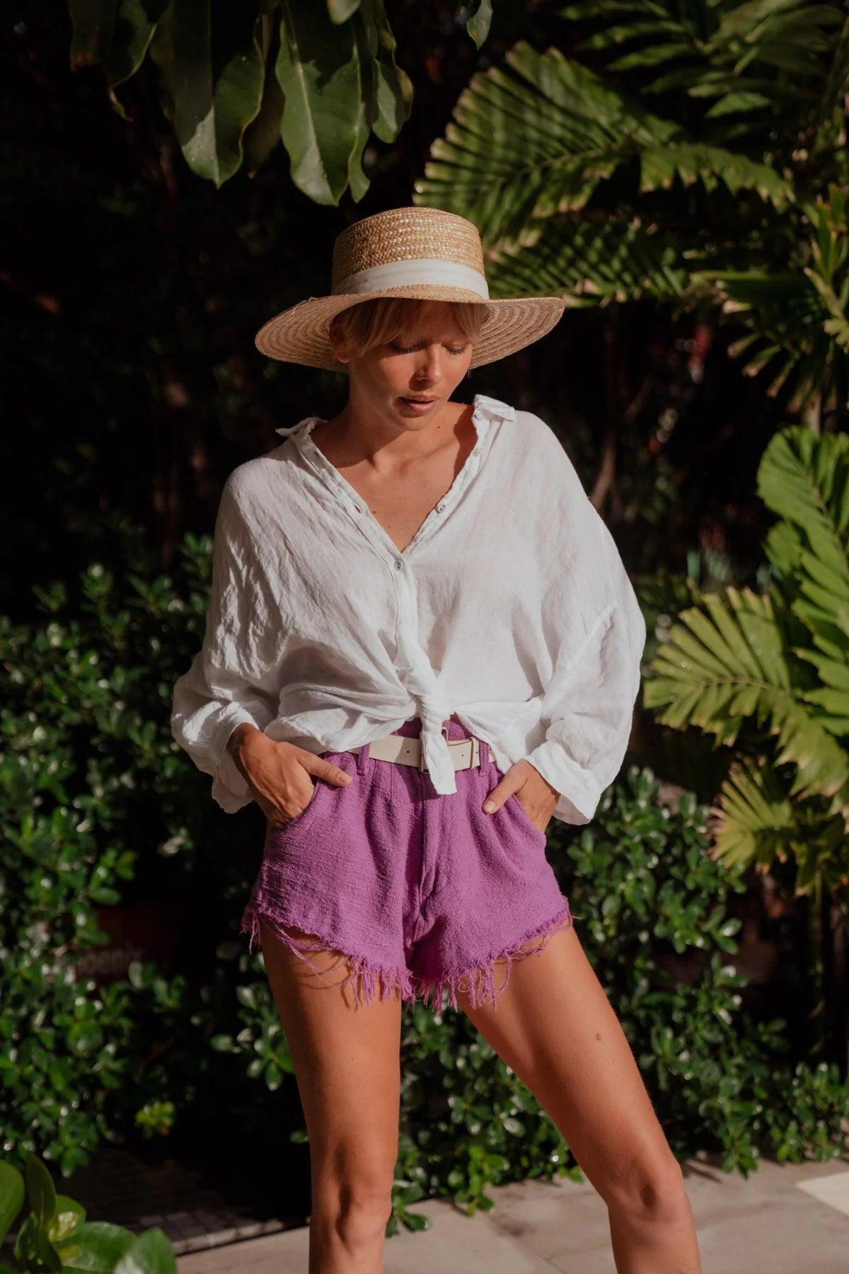 Sunday Saint Tropez Planteur Linen Shirt White