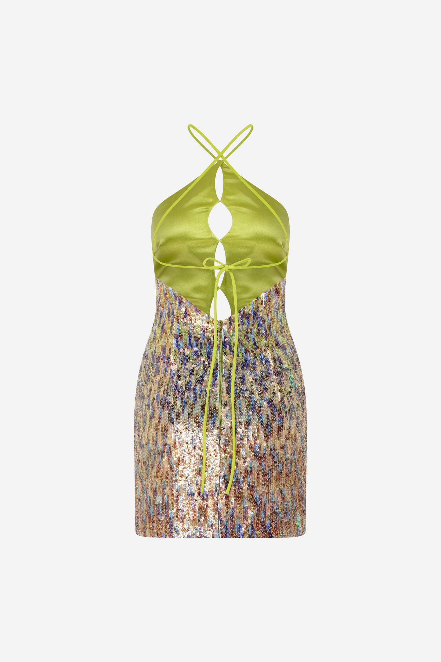 ILA GISELE Mini Dress with Cutout Details in Sequin