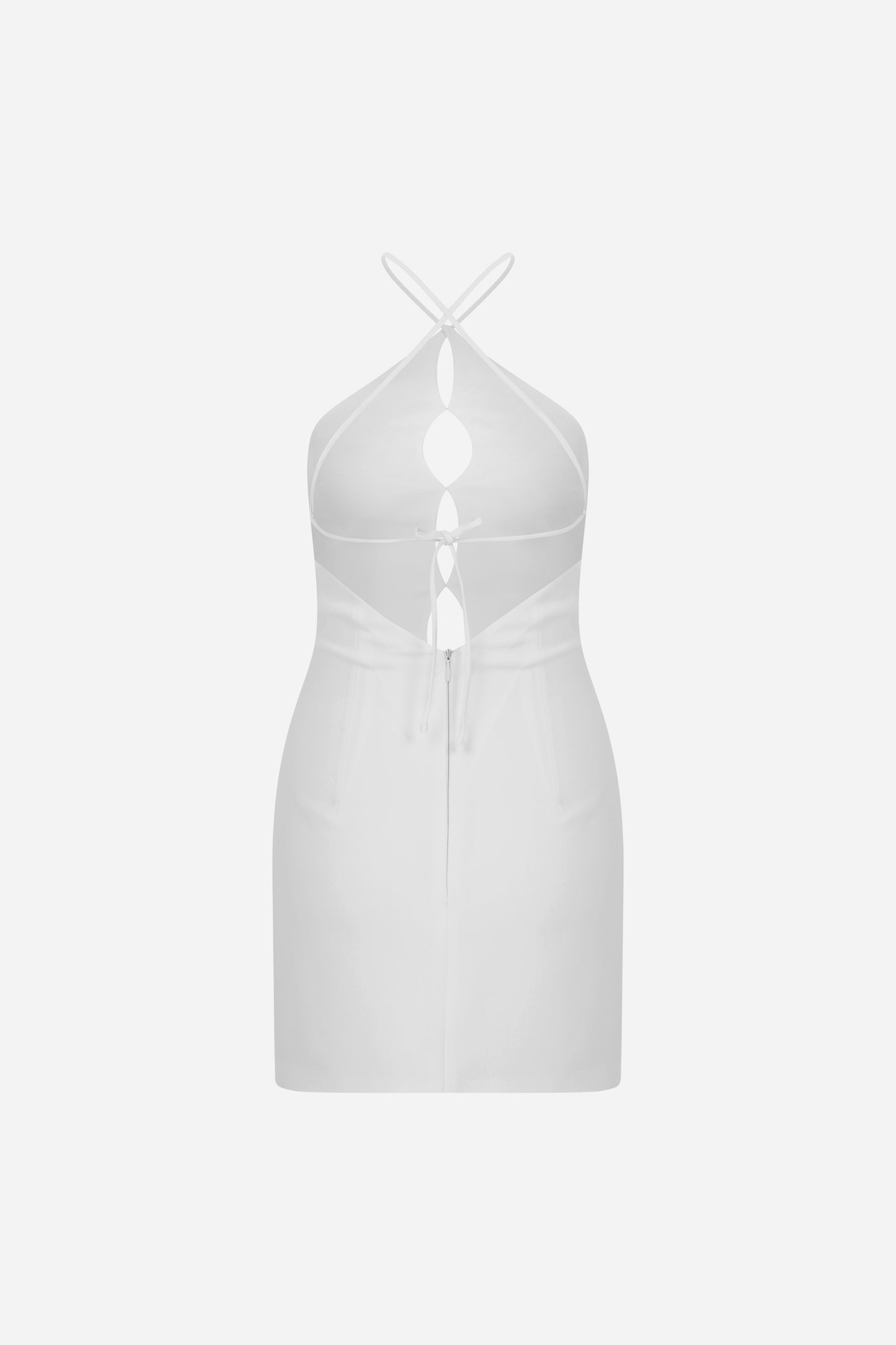 ILA GISELE Mini Dress with Cutout Details in White