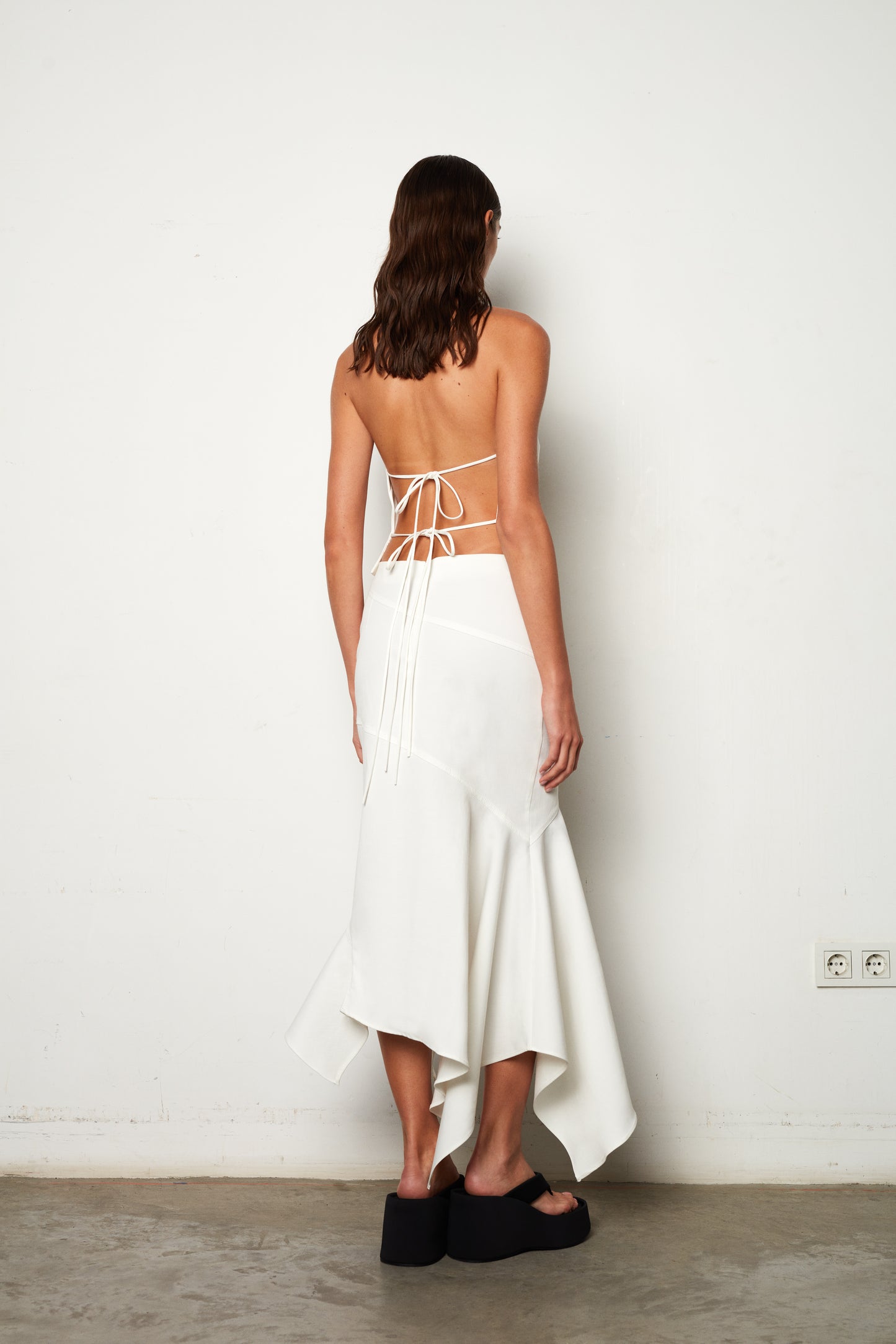 ILA LIN Midi Skirt With Asymmetrical Hem