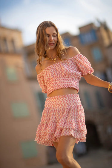 Sunday Saint Tropez Kia Lurex Top Light Pink