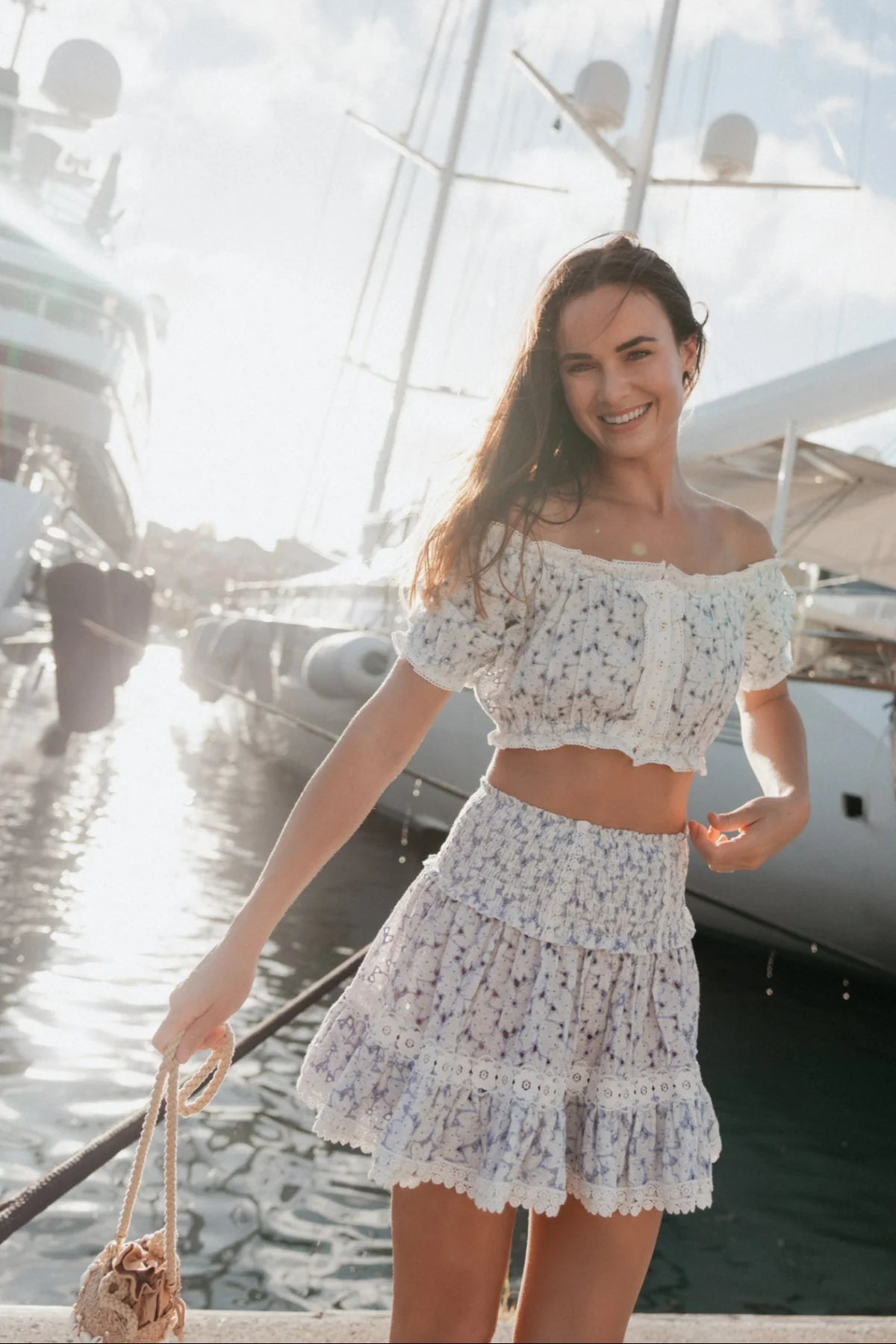 Sunday Saint Tropez Zolita Embroidered Skirt Lavender