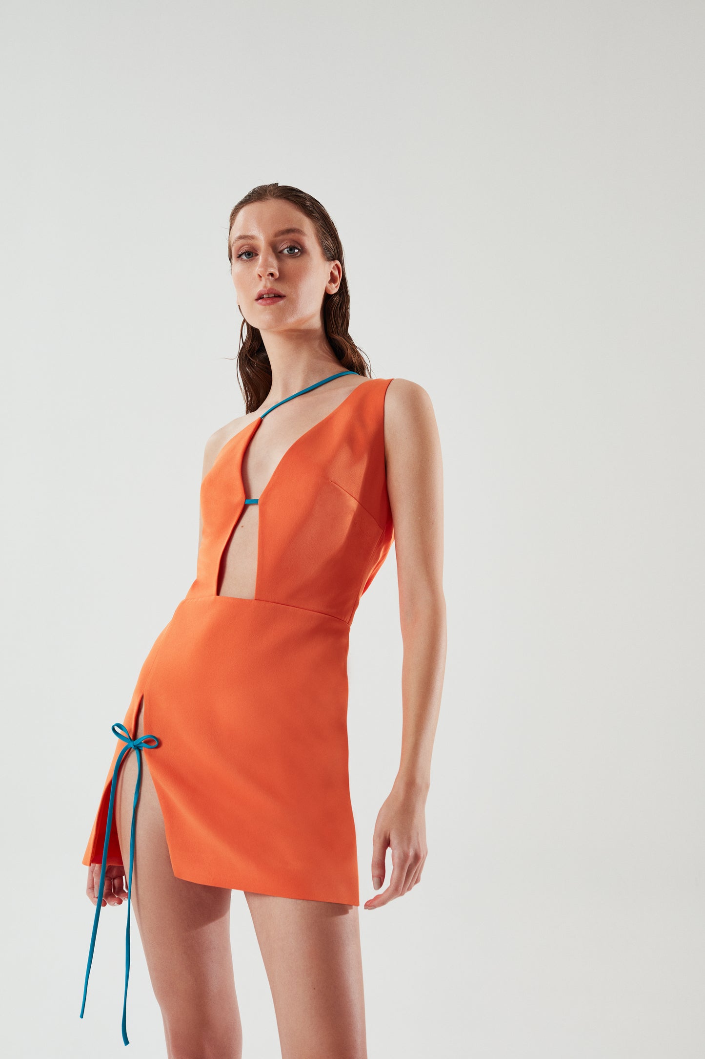ILA PULIN Mini Dress with Contrast Straps