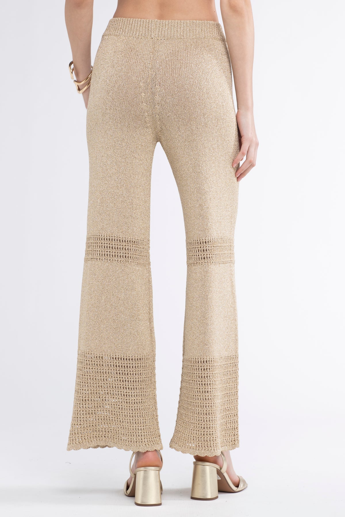 Sunday Saint Tropez Tina Crochet Lurex Pants Gold