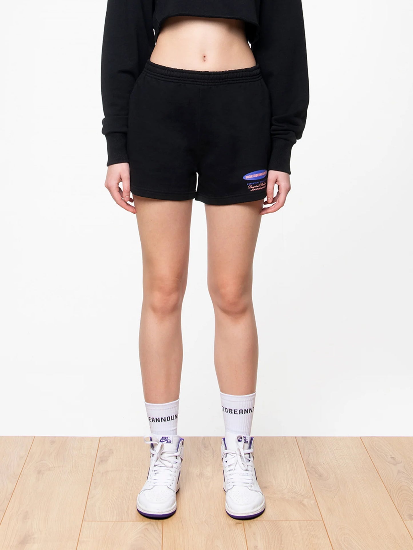 SOON TO BE ANNOUNCED Essentials Logo Shorts Peat Black