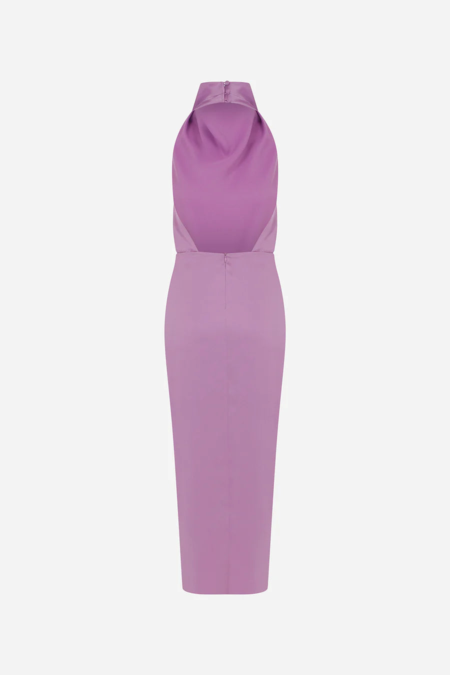 ILA ARIES Satin Backless Midi Dress