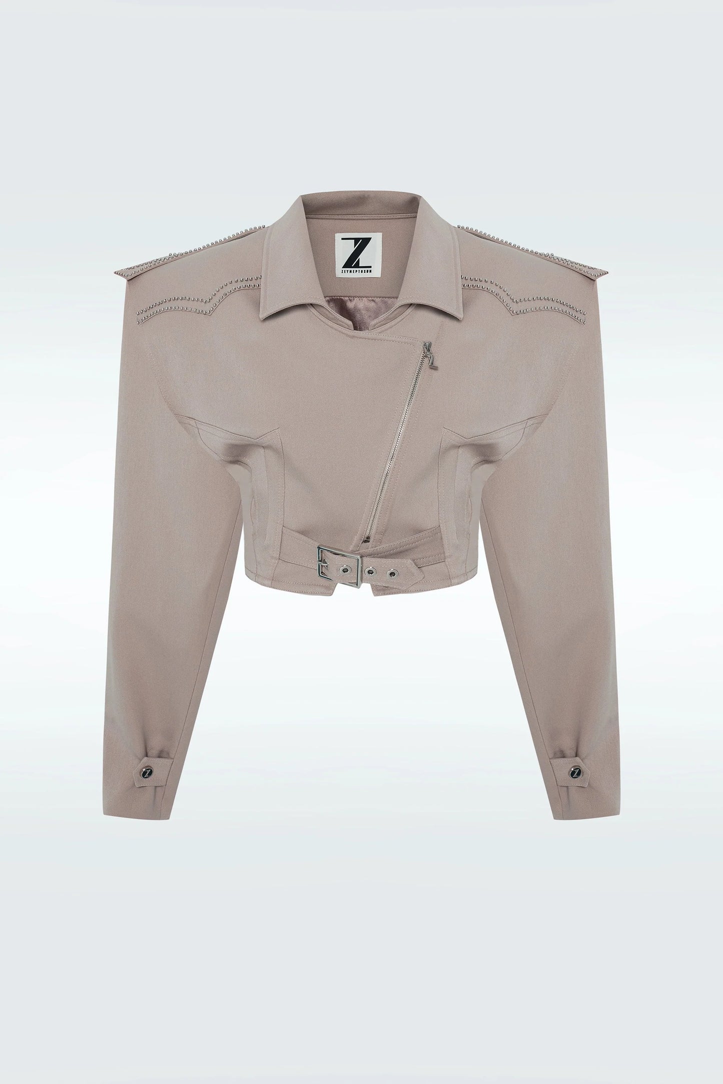 Zeynep Tosun Stud Jacket Beige