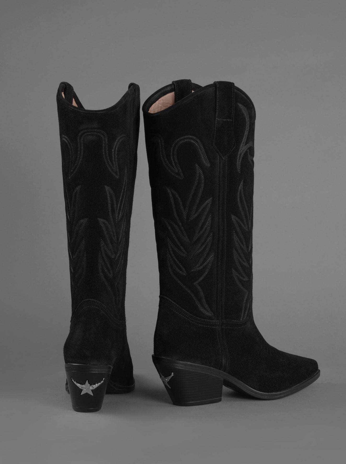 LOIE New Western Black Suede Boots