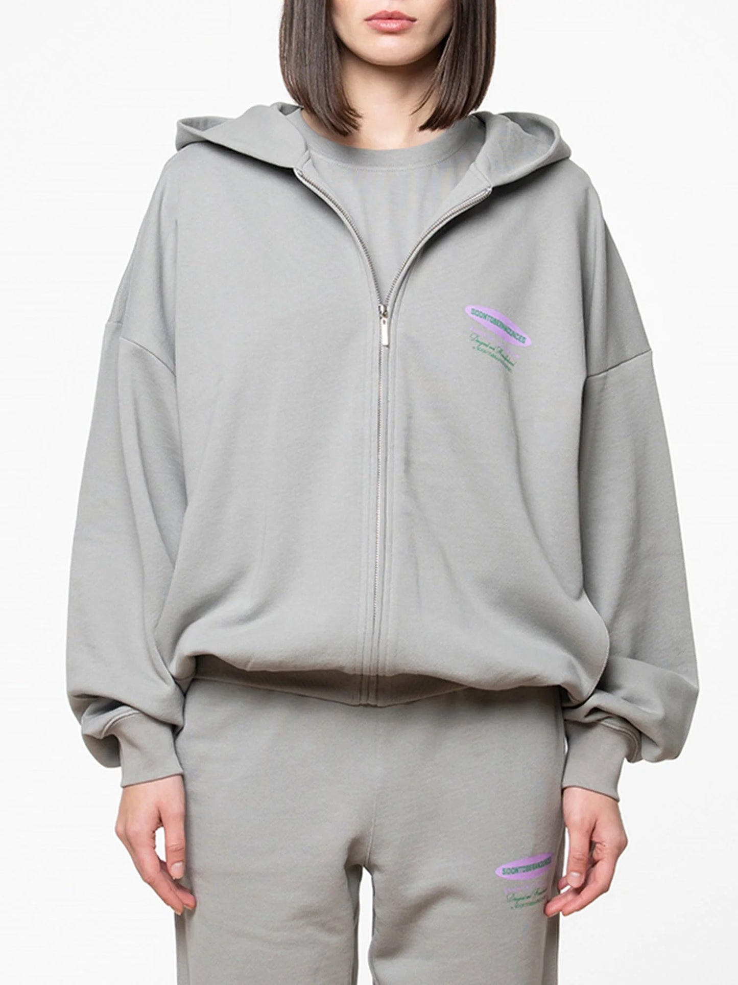SOON TO BE ANNOUNCED Essentials Logo Zip Hoodie Moon Mist