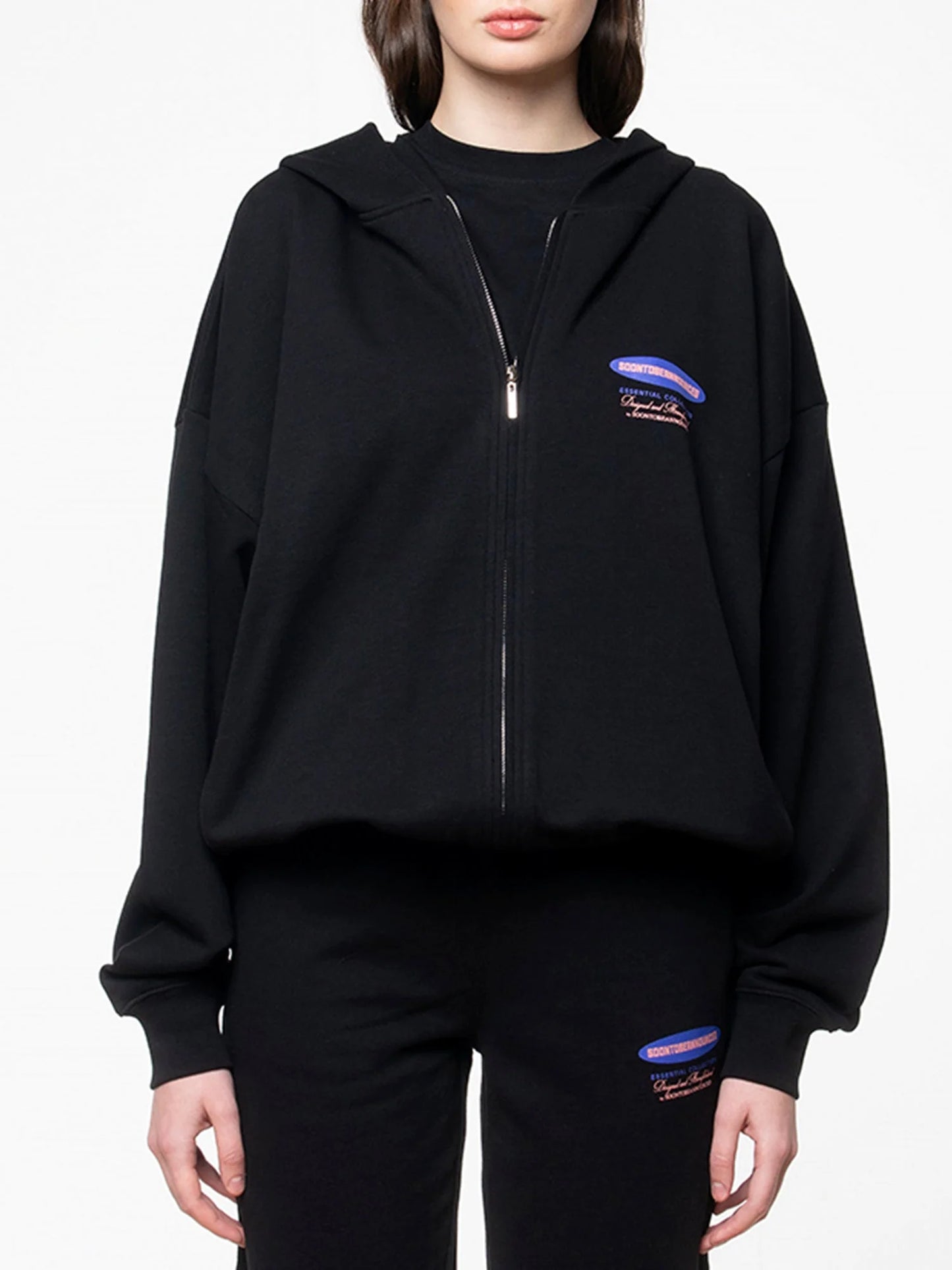 SOON TO BE ANNOUNCED Essentials Logo Zip Hoodie Peat Black