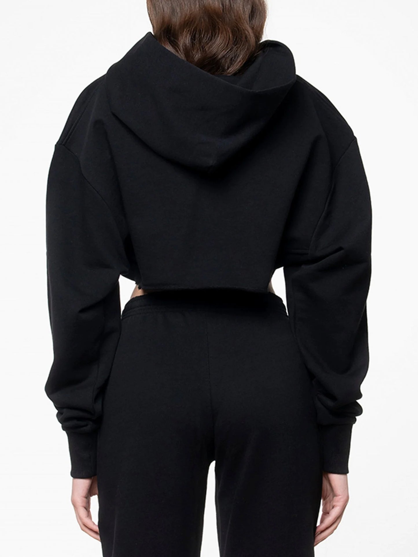 SOON TO BE ANNOUNCED Essentials Crop Hoodie Peat Black