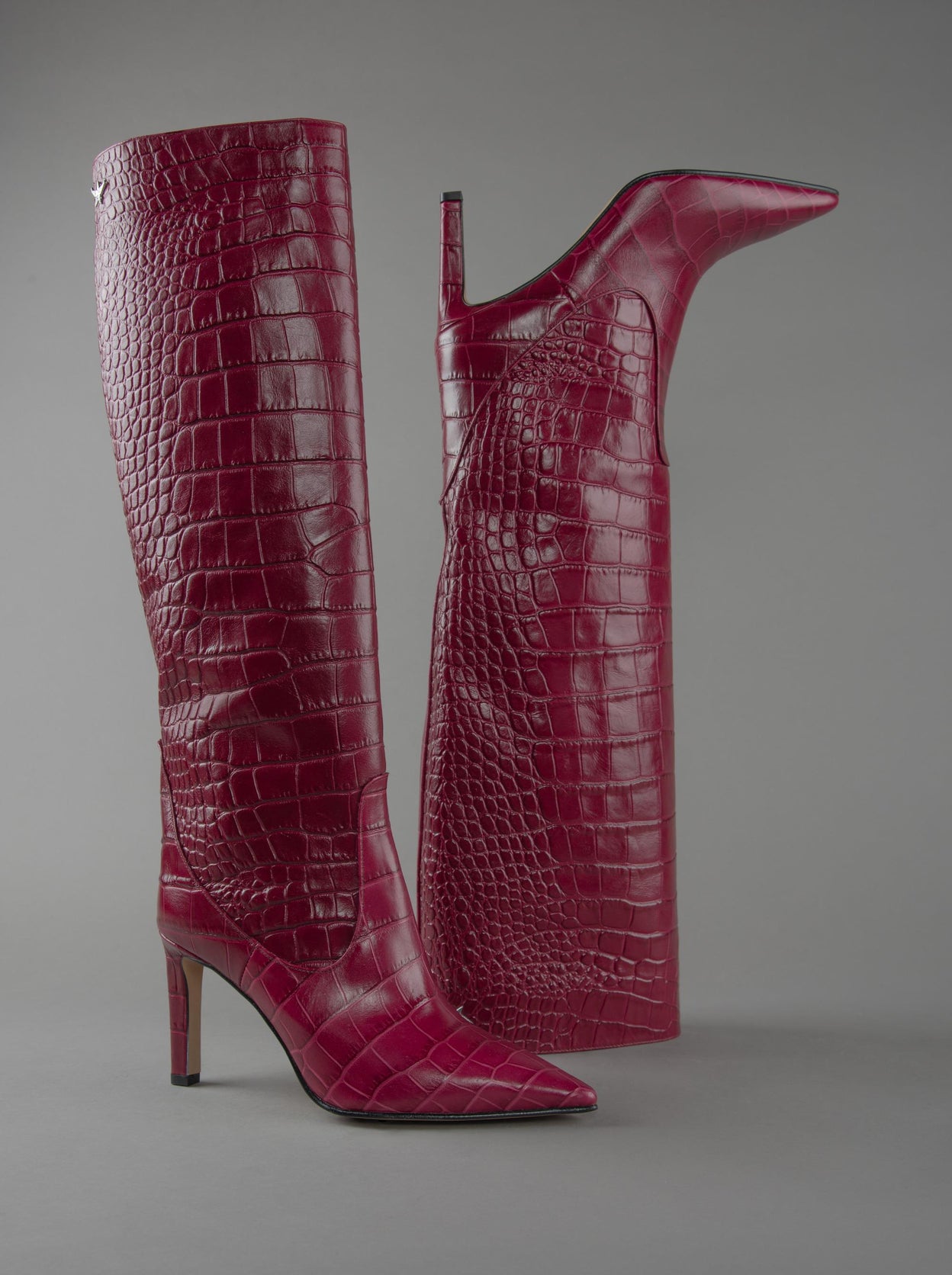 LOIE Visca Claret Red Kroko Boots