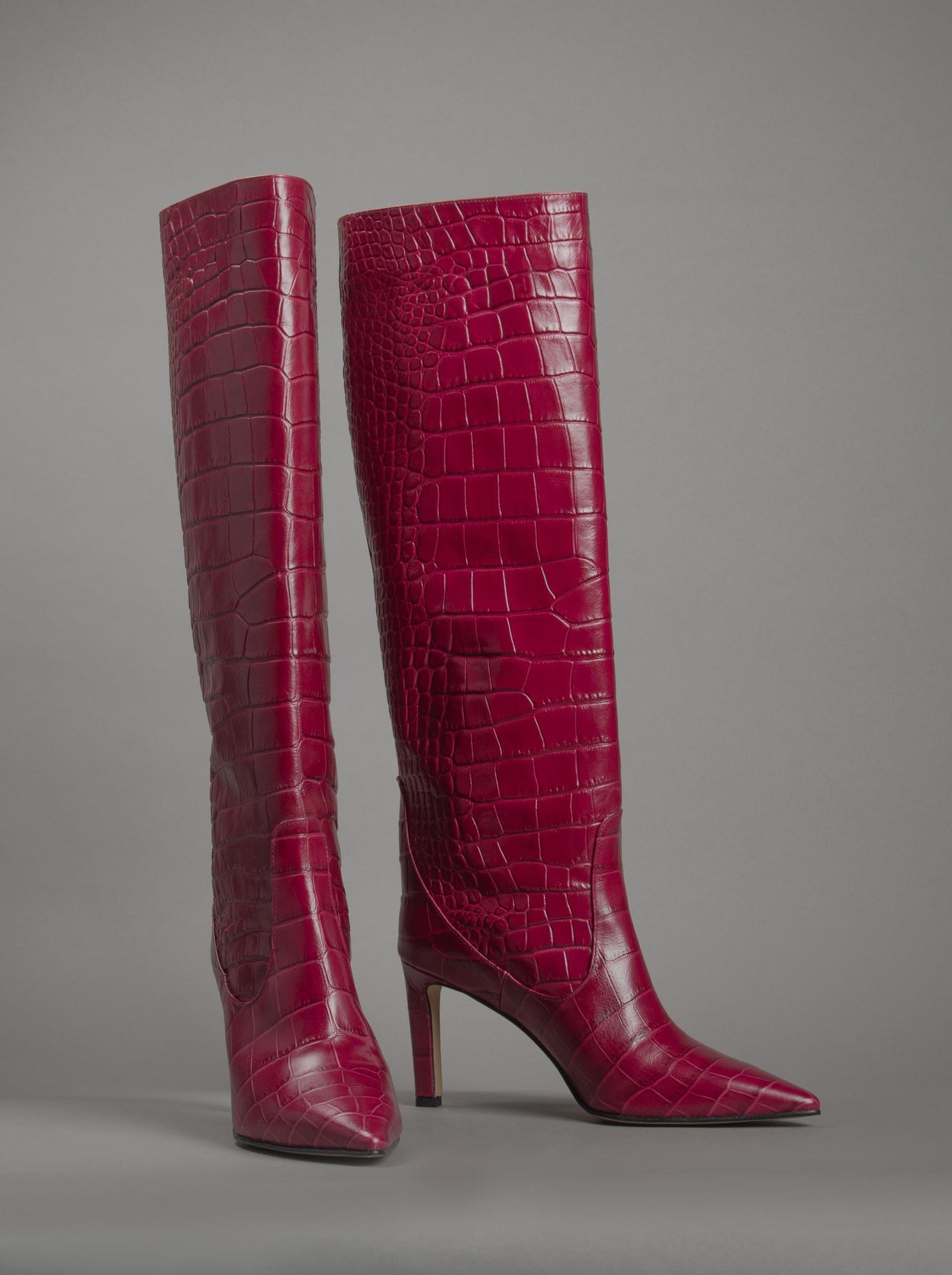 LOIE Visca Claret Red Kroko Boots