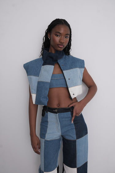 CEKETTE Patchwork Puffy Vest