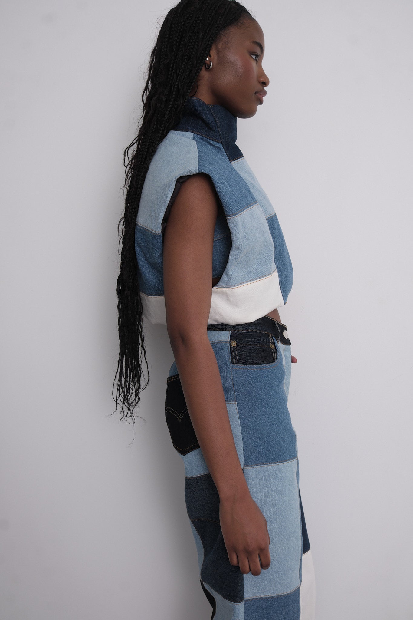 CEKETTE Patchwork Puffy Vest