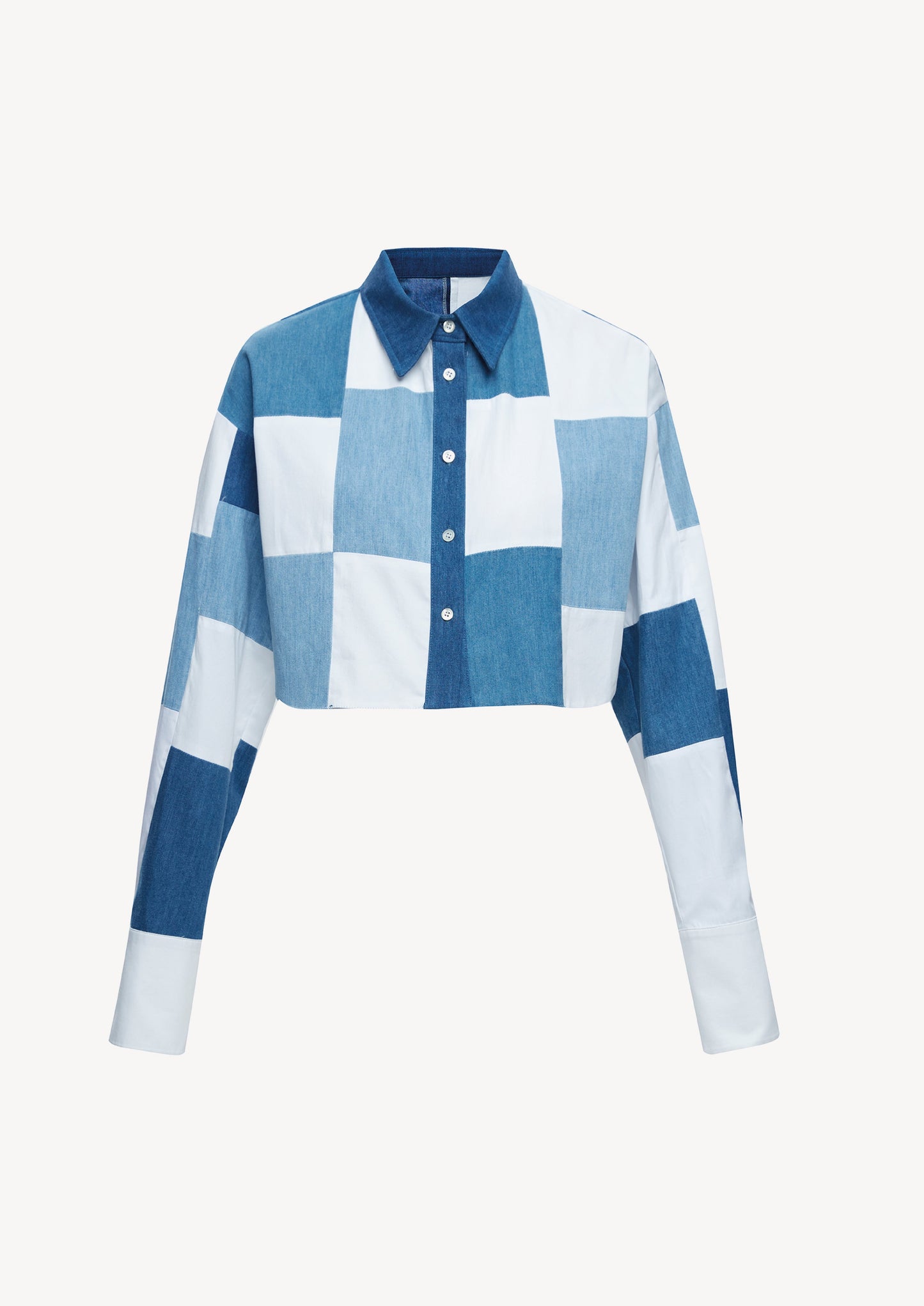 CEKETTE Patchwork Croped Shirt