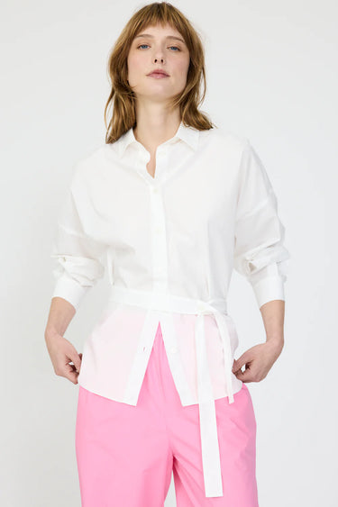 LMND Chiara Long Sleeve Shirt White Backless