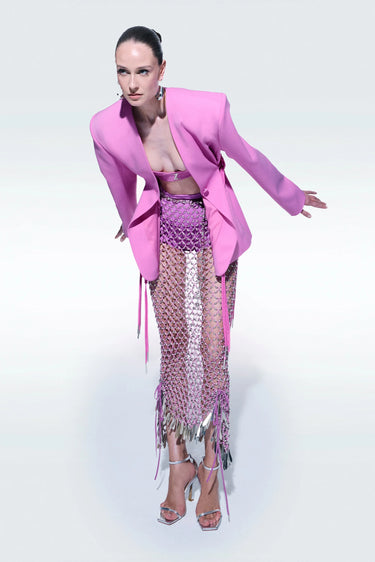 Zeynep Tosun Cannes Midi Skirt Pink