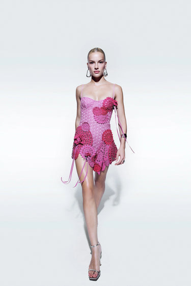 Zeynep Tosun 3-D Flower Stud Dress