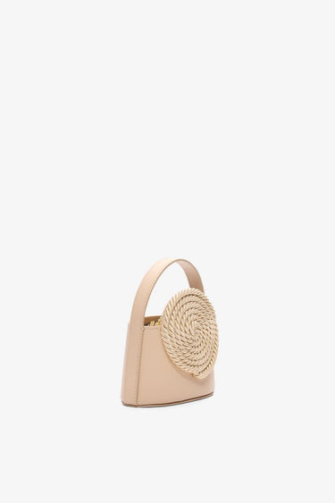 DESTREE MINI GUNTHER PASSEMENTERIE BEIGE LEATHER BAG