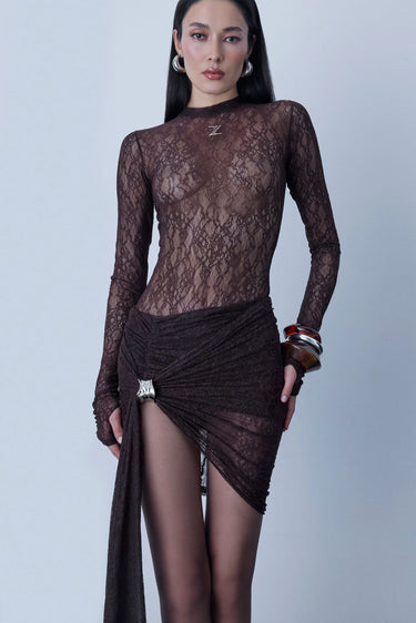 Zeynep Tosun Lace Logo Bodysuit