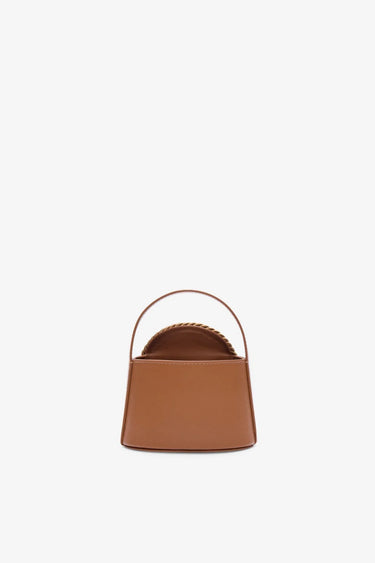 DESTREE MINI GUNTHER PASSEMENTERIE TABACCO LEATHER BAG