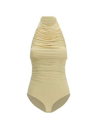 Francesco Murano Top Halter Drapped Peach Cream