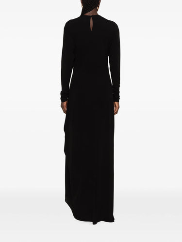 Moschino Dress Viscose Organzine black with Gold bow detail