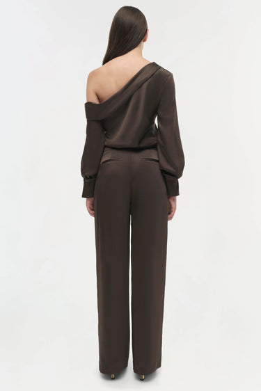 Simkhai Alice One Shoulder Top Chocolate