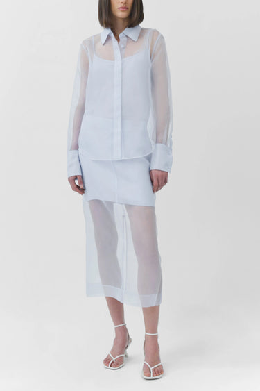 Simkhai Dana Organza Midi Skirt Perwinkle Sky