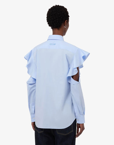 Moschino Cotton Stretch Poplin Blouse Multi Light Blue