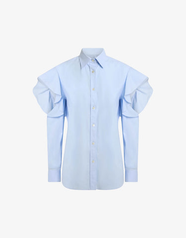 Moschino Cotton Stretch Poplin Blouse Multi Light Blue