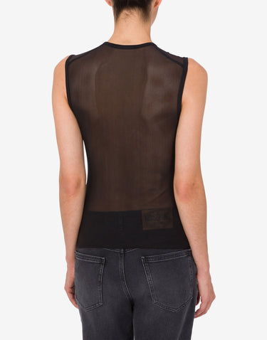 Moschino Jeans Printed Mesh Top