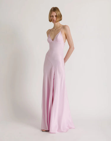 Alberta Ferretti Long Slip Dress with side slit