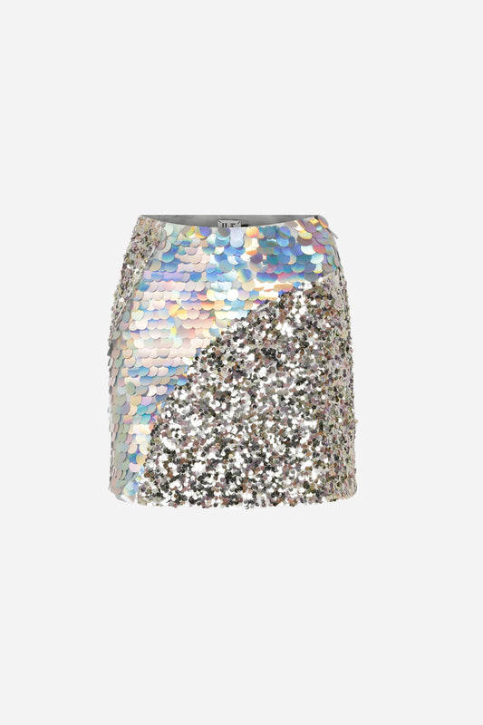 ILA ALDA  Gradient Sequin Mini Skirt