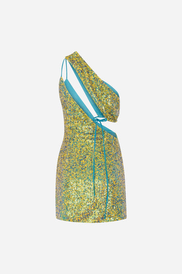 ILA AMAYA  Silk Sequin Mini Dress