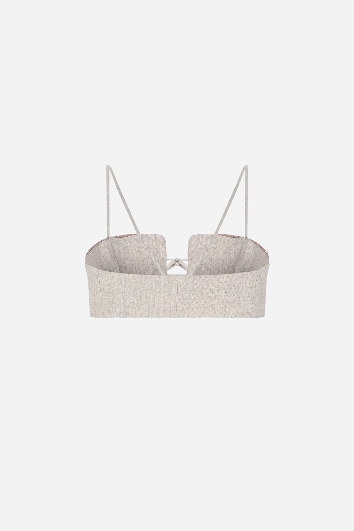 ILA ARNA  Double Layered Linen Crop Top with Sequin