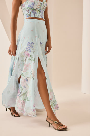 Charo Ruiz Ibiza Long Skirt Ventine Blue